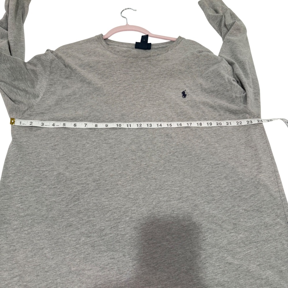 Polo Ralph Lauren Mens XL Grey Long Sleeve T-Shirt Pony Logo Cotton Blend - Picture 4 of 7